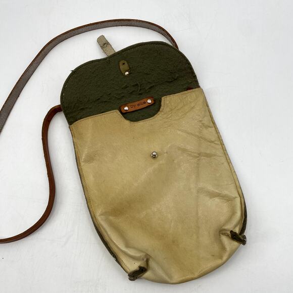 by elke tan leather crossbody satchel purse - Picture 4 of 5